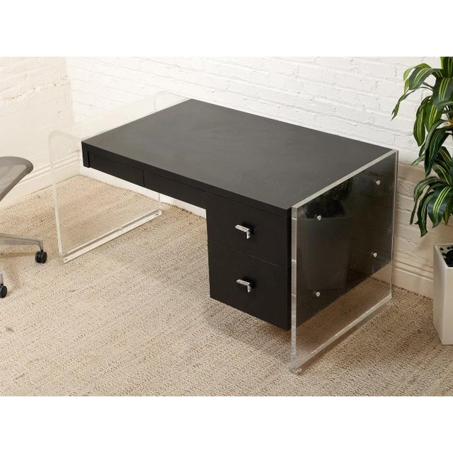 Black Mid 20th Century Lucite Desk For Sale - Image 8 of 11
