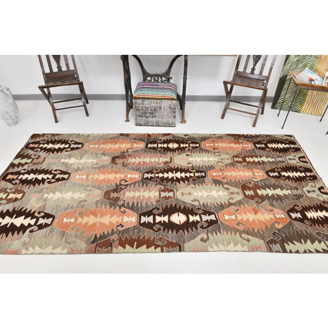 Vintage Turkish Kilim Rug For Sale - Image 3 of 14