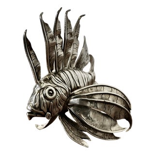 Silver Lion Fish Model by Mario Bucellati, 1960s For Sale