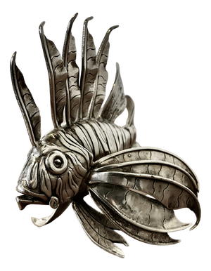 Silver Lion Fish Model by Mario Bucellati, 1960s