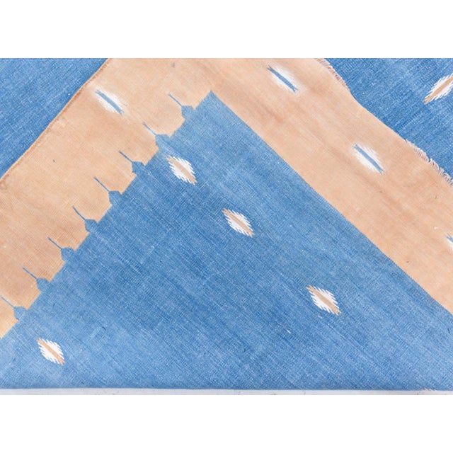 Doris Leslie Blau Vintage Dhurrie Cream Beige Handmade Rug For Sale - Image 4 of 7