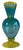 Early 21st Century Art Glass Aqua Yellow Handled Amphora Vase For Sale - Image 5 of 14