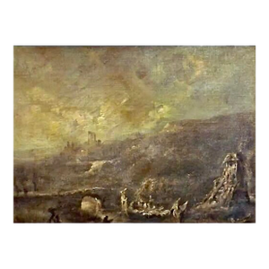 Antique Ruins Landsccape Oil Painting