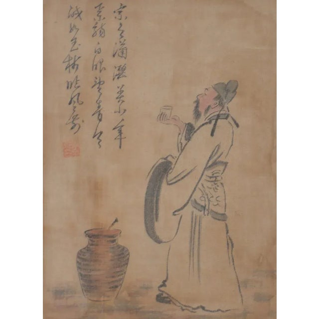 Pair of Vintage Chinese on Silk Watercolor Paintings C.1940s Chairish