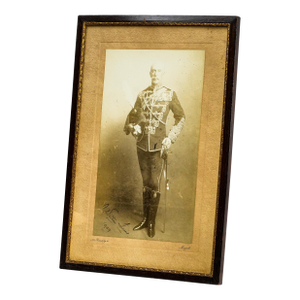 Large Antique Edwardian Signed Framed Presentation Photograph Photo British Military Officer Uniform English Home Decor