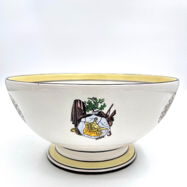 Vintage Mottahedeh Footed Bowl Featuring Maps & Rivers of France For Sale In New York - Image 6 of 11