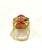 Bochic “Capri” Vintage Ruby & Pink Sapphire Ring Set 18K Gold & Silver For Sale - Image 9 of 10
