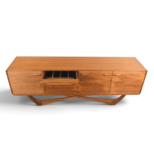 Mid 20th Century Mid 20th Century Large Beithcraft X-Base Credenza in Teak For Sale - Image 5 of 10