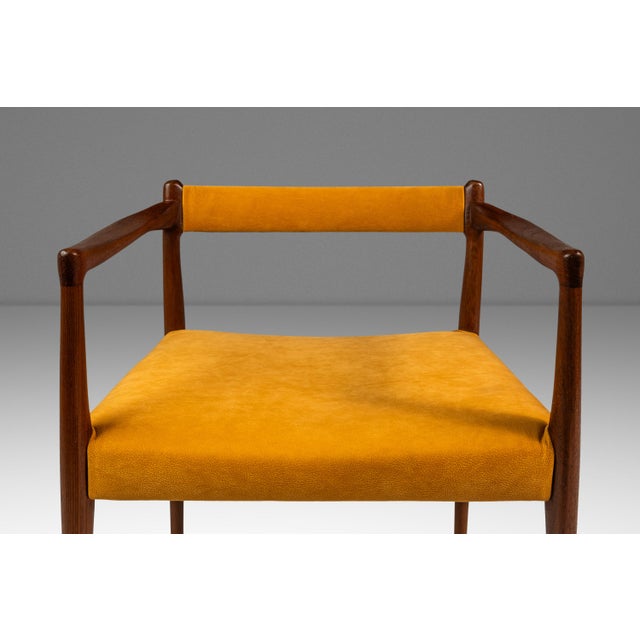 Textile Danish Mid-Century Modern Sculpted Armchair in Teak & Velour Attributed to Helge Vestergaard Jensen for Peder Pederse, Denmark, Circa 1960s For Sale - Image 7 of 12