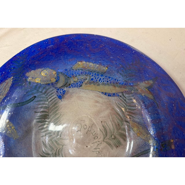 Antique 1930's Ernst Hantich & Co Johnolyth Dragonfly Fish Glass Glass Bowl Dish For Sale - Image 14 of 15