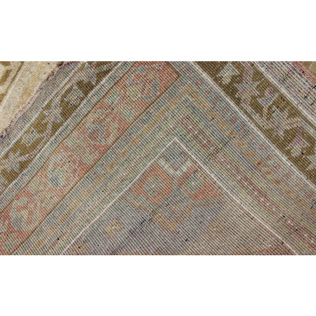 Vintage Turkish Oushak With Large Central Medallion in Cream, Yellow, Brown and Red 3'7"x5'8" For Sale - Image 10 of 10