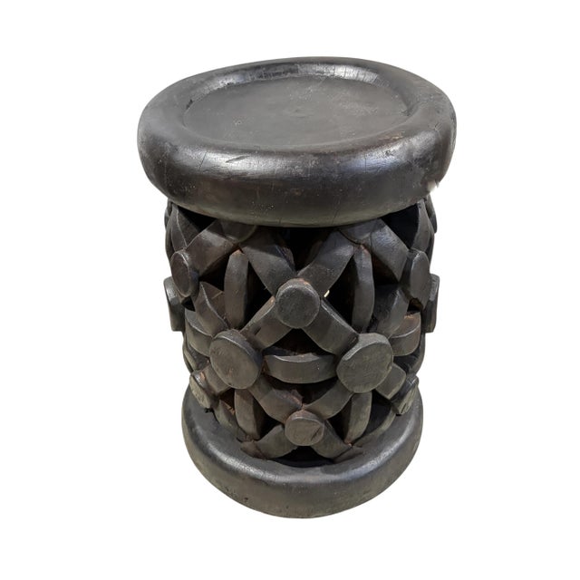 Vintage Lg Tribal Nobility Bamileke Spider Stool/Table Cameroon 18" H For Sale - Image 4 of 9
