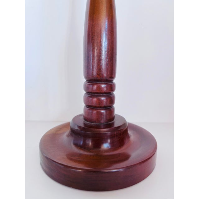 1960s Mid-Century Danish Vintage Turned Candlesticks- A Pair For Sale - Image 5 of 7