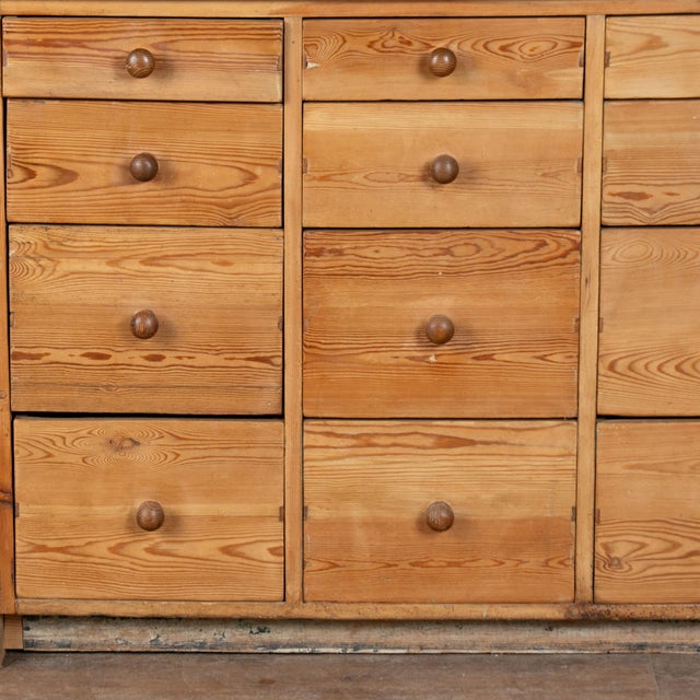 19th Century Pine 16 Drawer Apothecary Counter Console For Sale - Image 13 of 15