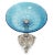 A silver Victorian plated compote dish with floral etched blue crystal mounted dish. Supported by a nude figure and...