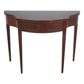 Baker Historic Charleston Mahogany Demi Lune Console For Sale
