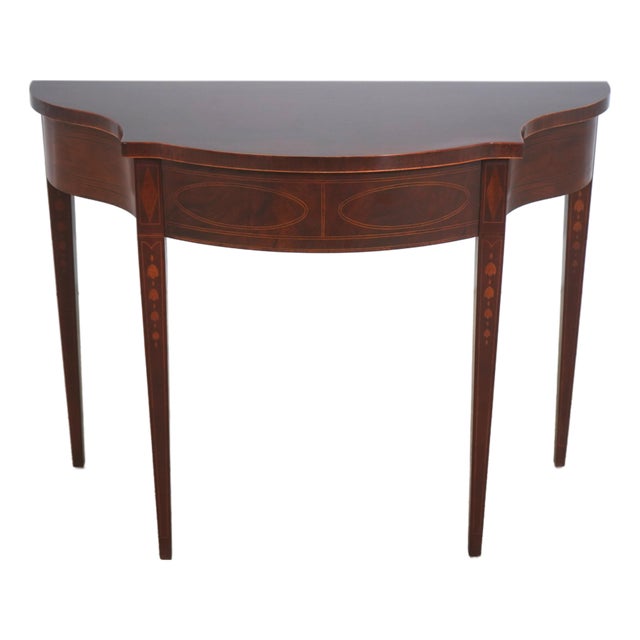 Baker Historic Charleston Mahogany Demi Lune Console For Sale