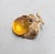 Mid-Century Modern Vintage Signed Napier Goldtone Yellow Peach Brooch For Sale - Image 3 of 9