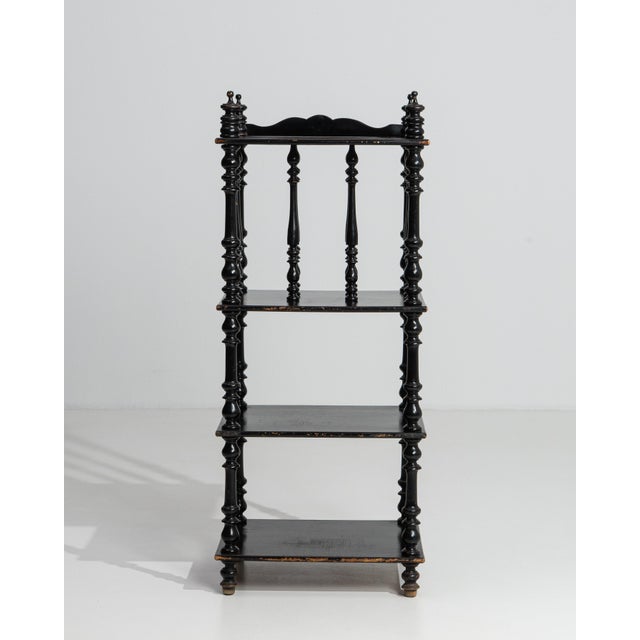 Napoleon III Black Patinated Etagere France 19th Century For Sale - Image 4 of 8