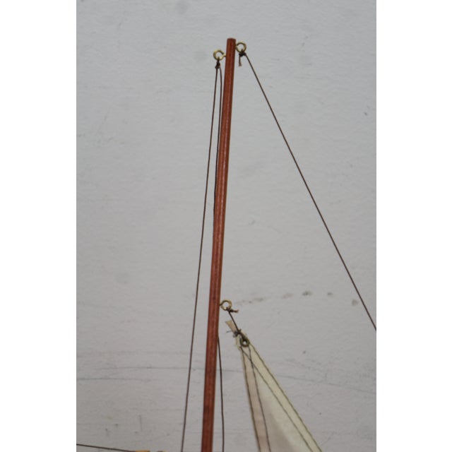 White Vintage Nautical Maritime 1920s-1940s Yacht Boat Sailboat Model 36" For Sale - Image 8 of 18