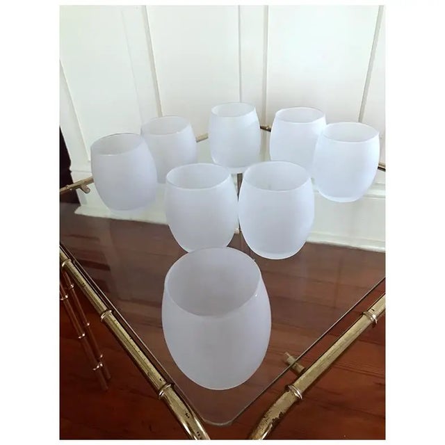 1960s Mid-Century Modern Frosted "Ghost" Lowball Glasses- Set of 7 For Sale In New York - Image 6 of 6