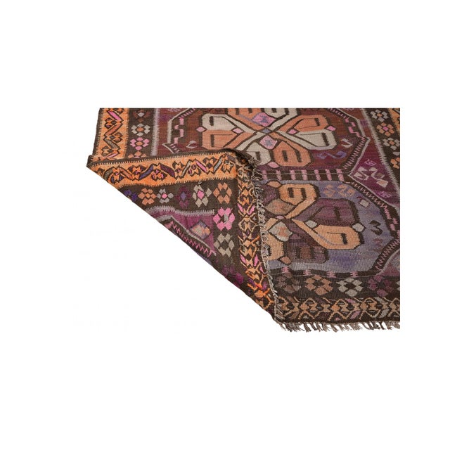 1960s Vintage Decorative Turkish Kars Kilim Rug - 4`9″ X 13`9″ For Sale - Image 5 of 6