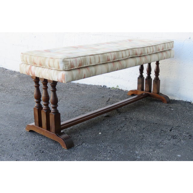 Long Upholstered Bed End Hallway Bench For Sale - Image 12 of 13