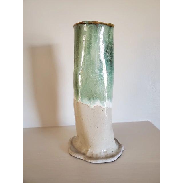 Contemporary Vintage 1960s Abstract Glazed Ceramic Vase For Sale - Image 3 of 6