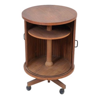 Swivel Teak Mobile Bar, Italy, 1960s For Sale
