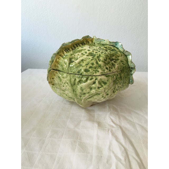 Italian Majolica Green Cabbage Tureen Chairish