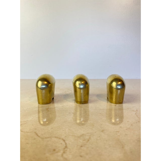 Set of 3 Vintage Solid Brass 'Drumbo' Elephant Paperweights, Dresdner Bank, Attributed to Luigi Colani For Sale - Image 4 of 6