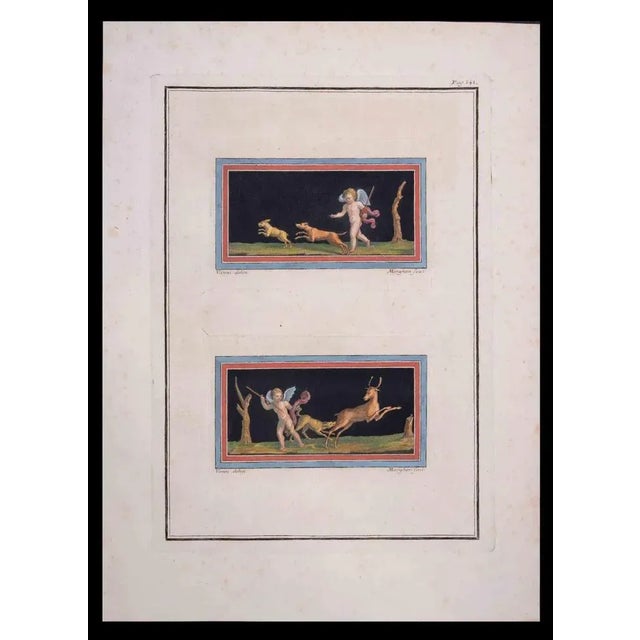 Ancient roman scene from the series "antiquities of herculaneum" is an etching on paper realized by filippo morghen in the...