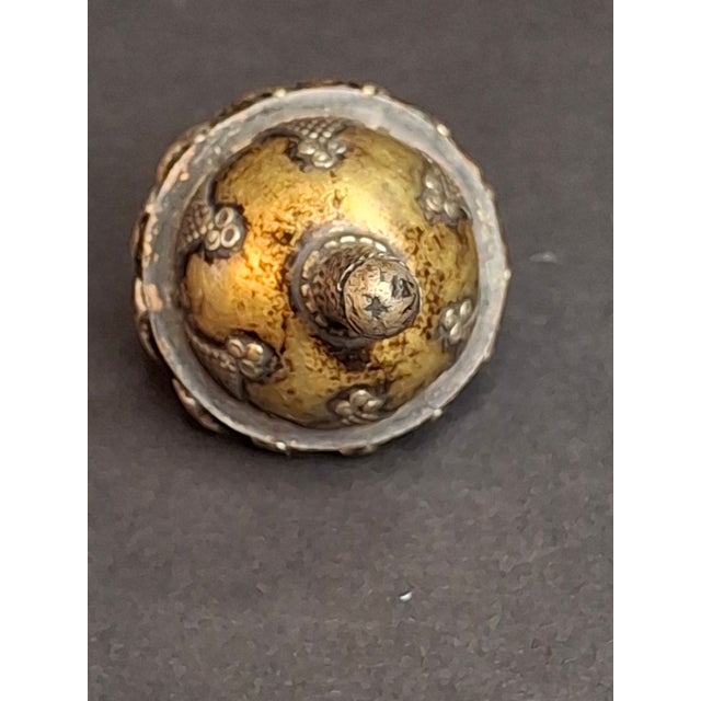 Antique Spinning Top Dreidel, Gilt Silver Filigree, Central Asian Decorative Toy For Sale In Boston - Image 6 of 14