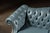 Cornflower Blue Vintage Tufted Leather Chesterfield Sofa in Blue For Sale - Image 8 of 16