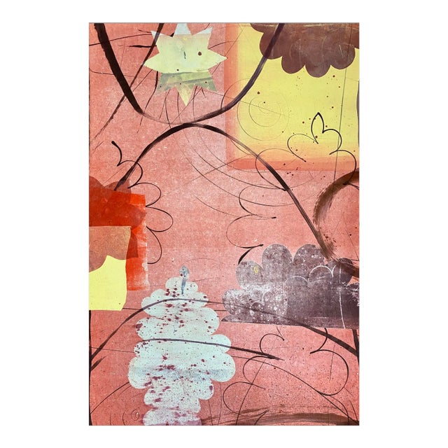 "Pilot 15" Unique, Abstract Monotype on Asian Paper Print by David Collions For Sale