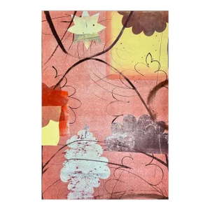 "Pilot 15" Unique, Abstract Monotype on Asian Paper Print by David Collions