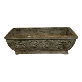 Vintage 1950s Rectangular Concrete Planters /Set, A Pair For Sale