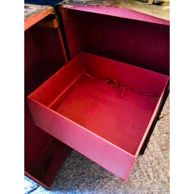 Black Antique Steamer Trunk Wardrobe, the Netherlands, 1920s For Sale - Image 8 of 18