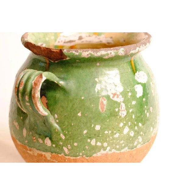 Forest Green Antique French Green Enamelled Confit Pot, 1890s For Sale - Image 8 of 11