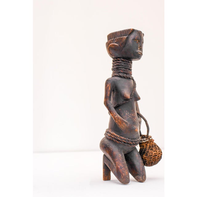 Mid-20th Century Traditional African Hardwood Tribal Nude Female Statues, 1920s, Set of 2 For Sale - Image 4 of 18