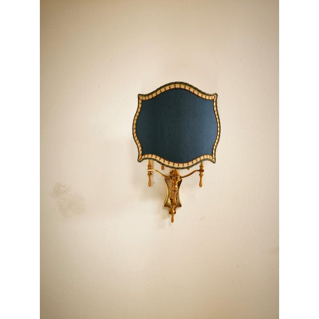 Metal Brass Wall Light with Decorated Fan For Sale - Image 7 of 18