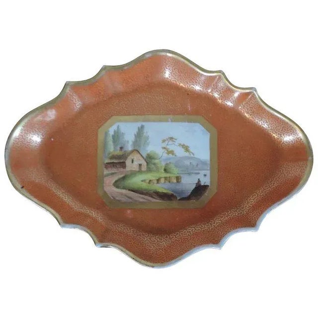 Orange Early 19th Century Chamberlain's Worcester Porcelain Dish Plate For Sale - Image 8 of 8