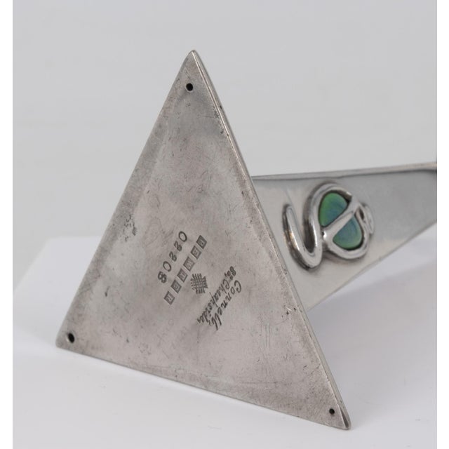 Art Nouveau Pewter and Cabochon Ring Tree Holder by G. L. Connell, London, 1900s For Sale - Image 6 of 9