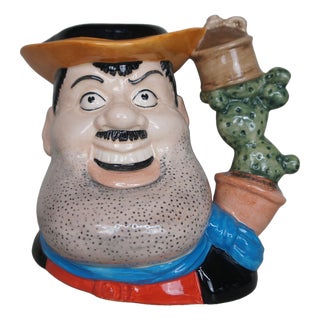 1990s English Royal Doulton Desperate Dan Beano Dandy Cactus Toby Character Jug For Sale