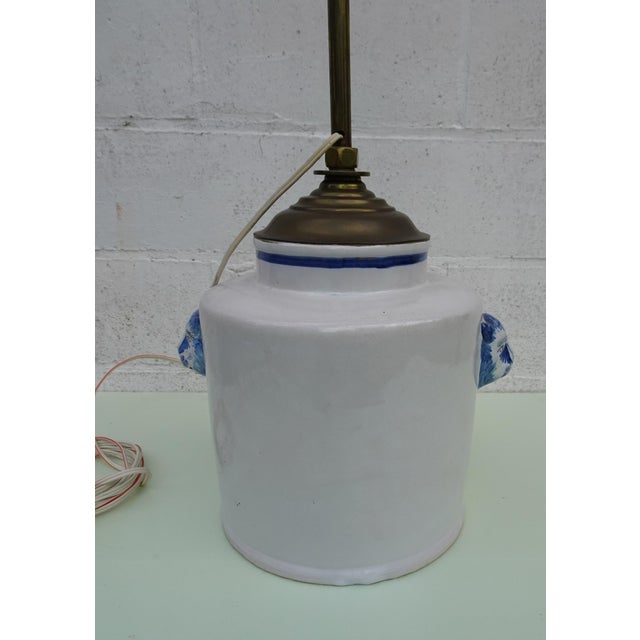 Antique Delftware Ceramic Table Lamp For Sale - Image 5 of 18