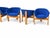 Wood Set of Four Scandinavian Modern Blue Upholstered Tub Chairs With Oak Tripod Bases For Sale - Image 7 of 7