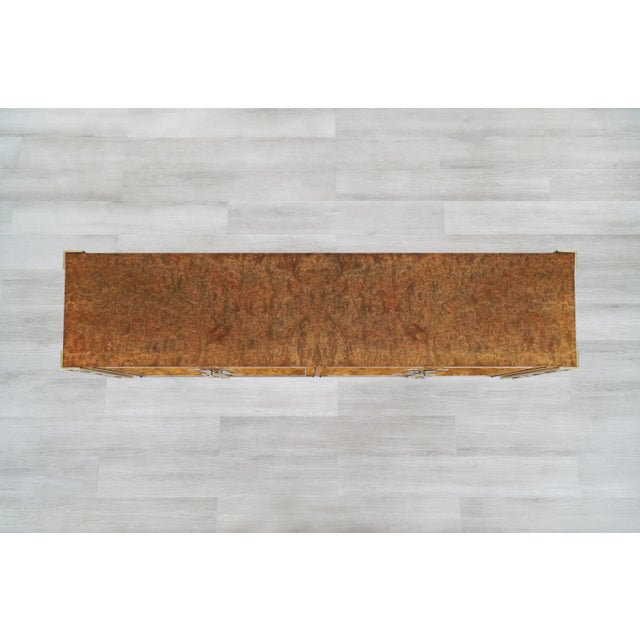 Vintage Burl Wood and Brass Credenza by Mastercraft For Sale - Image 11 of 13