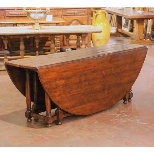 Late 20th Century Guy Chaddock Country Oak Drop-Leaf Gate Leg Dining Table For Sale - Image 12 of 18