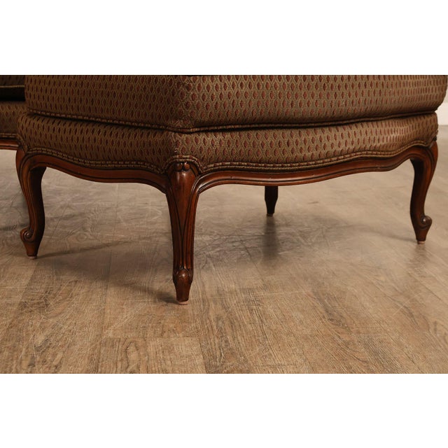 Ethan Allen French Louis XV Style 'Versailles' Armchair and Ottoman For Sale - Image 15 of 18