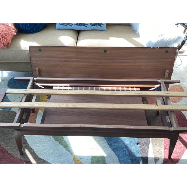 Vintage Midcentury Modern Teak Coffee Table With Lift Top Dining Table For Sale In Washington DC - Image 6 of 18